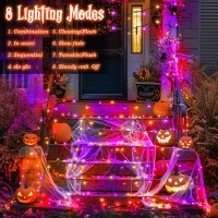 Ffzzkj 8 Modes Halloween String Lights Total 100Led Battery Operated Halloween Lights Outdoor With Timer 164Ft2 50Led2 Water