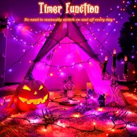 Ffzzkj 8 Modes Halloween String Lights Total 100Led Battery Operated Halloween Lights Outdoor With Timer 164Ft2 50Led2 Water