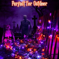 Ffzzkj 8 Modes Halloween String Lights Total 100Led Battery Operated Halloween Lights Outdoor With Timer 164Ft2 50Led2 Water