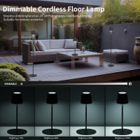 Imqsqik Cordless Floor Lamp For Outdoorindoor Builtin 6800 Mah Battery Led Battery Operated Lamp Rechargeable With Touch Con