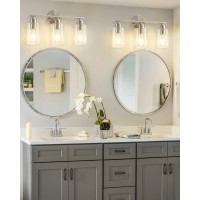 Bathroom Light Fixtures 3Light Brushed Nickel Vanity Lights For Bathroom Modern Bathroom Lighting Fixtures Over Mirror With C