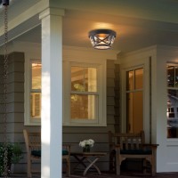 Flush Mount Ceiling Light Fixture Bronze 2Light Modern Farmhouse Porch Light Ceiling Mount For Outdoor Indoor Flush Mount Lig