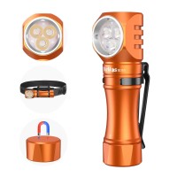 Wurkkos Flashlight Rechargeable 1200 Lumens Small Flashlight With Magnet Hd10 Right Angle Flashlight Anduril 20 Rgb Ui Ip68