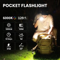 Wurkkos Flashlight Rechargeable 1200 Lumens Small Flashlight With Magnet Hd10 Right Angle Flashlight Anduril 20 Rgb Ui Ip68