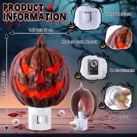 Enhon Halloween Night Light Decorations 360 Degree Swivel Plug In Brown Pumpkin Halloween Spooky Lights Powered By C7 Led Bulb