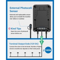 Sunvie 100W Low Voltage Landscape Transformer Weatherproof Low Voltage Transformer With Photocell Timer 120V Ac To 12V Dc Land