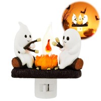 Ffkqbh Ghost Night Light Ghost Campfire Flickering Nightlight Halloween Night Light Flickering Night Light Led Bonfire Ghost Li