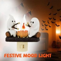 Ffkqbh Ghost Night Light Ghost Campfire Flickering Nightlight Halloween Night Light Flickering Night Light Led Bonfire Ghost Li