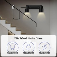 Plug In Track Lighting Fixtures Ceiling Led Track Lighting Black 2 Light Track Light Kit For Kitchen 2 Way Spotlight With 14