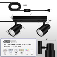 Plug In Track Lighting Fixtures Ceiling Led Track Lighting Black 2 Light Track Light Kit For Kitchen 2 Way Spotlight With 14