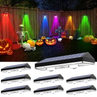 Solar Fence Lights Rgb Warm White 6 Colors Halloween Dusk To Dawn Deck Light Fence Solar Lights Waterproof Solar Outdoor L