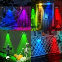 Solar Fence Lights Rgb Warm White 6 Colors Halloween Dusk To Dawn Deck Light Fence Solar Lights Waterproof Solar Outdoor L