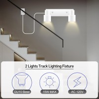 Plug In Track Lighting Fixtures Ceiling White Track Light Led 2Light Track Lights With Cord 2 Way Ceiling Spotlight Rocker