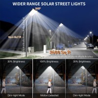 Deepn 6 Pack 3800W Solar Street Light 320000 Lm Dusk To Dawn Solar Security Flood Lights Outdoor Motion Sensor Waterproof Led