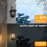 Solar Lantern Outdoor Lights Waterproof Solar Outdoor Lights With Clear Glass Led Hanging Solar Lights Wall Mount For Yard Gar