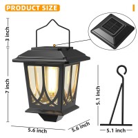 Solar Lantern Outdoor Lights Waterproof Solar Outdoor Lights With Clear Glass Led Hanging Solar Lights Wall Mount For Yard Gar