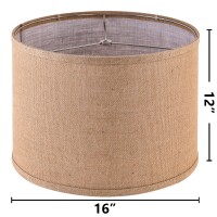 Burlap Lamp Shades Set Of 2 Large Durm Lamp Shade 16 Top X 16 Bottom X 12 High Spidermodern Lampshade For Table And Beds