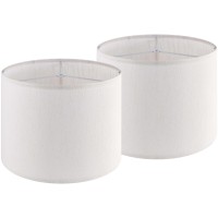 Papaya Set Of 2 Cream White Lamp Shades Large Durm Lampshades 16 Top X 16 Bottom X 12 High Spidermodern Lampshade For Ta