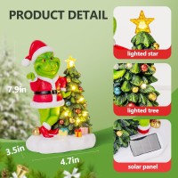 Ydkojgw Solar Garden Outdoor Statues With Christmas Tree And Led Lights Lawn Christmas Decorations Statues For Patio Balcony Yar