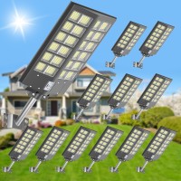 Jadisi 12Pack Solar Parking Lot Lights 4800W Solar Street Light 480000Lm Dusk To Dawn Street Lights Solar Powered Ip67 Waterpr