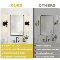 Wall Sconces Set Of Two Black And Gold Bathroom Sconces Wall Lighting With Clear Glass Modern Sconces Wall Decor Set Of 2 Wall