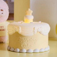 Hpydiy Birthday Cake Night Light With 3D Card Handwritten Blessings Silicone Lamp For Kids Usb Rechargeable Cute Lamps Timer Set