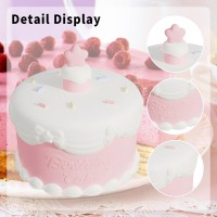 Hpydiy Birthday Cake Night Light With 3D Card Handwritten Blessings Silicone Lamp For Kids Usb Rechargeable Cute Lamps Timer Set