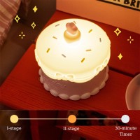 Hpydiy Birthday Cake Night Light With 3D Card Handwritten Blessings Silicone Lamp For Kids Usb Rechargeable Cute Lamps Timer Set