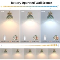 Shenmoyl Vintage Battery Operated Wall Sconce Set Of 2 With Remote Rechargeable Wall Lamp 3 Colors Dimmable Brass Lights Fixtu