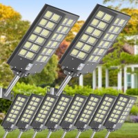 Jadisi 10Pack Solar Parking Lot Lights 4800W Solar Street Light 480000Lm Dusk To Dawn Street Lights Solar Powered Ip67 Waterpr