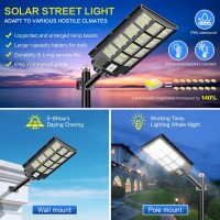 Cedio Solar Street Lights Outdoor Solar Parking Lot Lights Led Solar Street Light Dusk To Dawn Waterproof Commercial Solar Fl