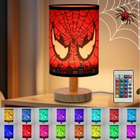 Yufwour Spider Table Lamp 16 Color Led Spider Night Light With Remote Control For Kids Room Bedroom Nightstand Decoration Birt