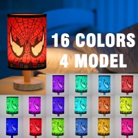 Yufwour Spider Table Lamp 16 Color Led Spider Night Light With Remote Control For Kids Room Bedroom Nightstand Decoration Birt