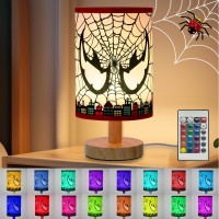 Yufwour Spider Table Lamp 16 Color Led Spider Night Light With Remote Control For Kids Room Bedroom Nightstand Decoration Birt