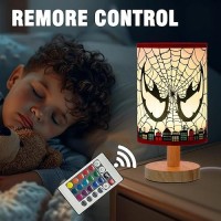 Yufwour Spider Table Lamp 16 Color Led Spider Night Light With Remote Control For Kids Room Bedroom Nightstand Decoration Birt