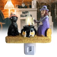 Msleefun Ghost Flickering Night Light Ghosts Flicker Flame Halloween Nightlight 3D Led Small Electric Faux Night Light Indoor