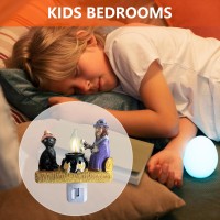 Msleefun Ghost Flickering Night Light Ghosts Flicker Flame Halloween Nightlight 3D Led Small Electric Faux Night Light Indoor