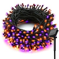 L Lampop Orange Purple Solar Halloween Lights Outdoor Waterproof Halloween Decorations Outdoor Lights With 8 Modes For Party Pat