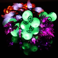 Halloween Lights Outdoor 50 Led Pumpkin Bat Ghost Eyeball Halloween String Lights Waterproof Solar Halloween Lights For Hallow