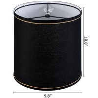 Tall Lamp Shades Set Of 2 Blackgold Trim Mediumsmall Black Lamp Shade 98 Top X 98 Bottom X 108 Highspider Drum Lamp