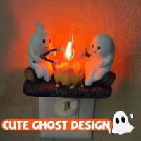 Ghost Campfire Flickering Night Light Ghosts Campfire Flicker Flame Nightlight 3D Small Electric Faux Campfire Night Light Ha