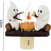 Ghost Campfire Flickering Night Light Ghosts Campfire Flicker Flame Nightlight 3D Small Electric Faux Campfire Night Light Ha