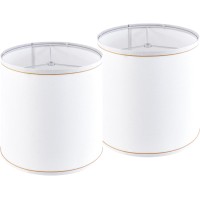 Whitegold Trim Tall Lamp Shade Set Of 2 Goso Mediumsmall White Lamp Shade 98 Top X 98 Bottom X 108 Highspider Drum