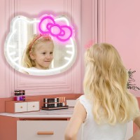 Lamomo Hello Kit Vanity Mirror With Light Dimmable Led Anime Neon Sign Usb Large Size Wall Cat Pink Neon Lights For Teen Girl