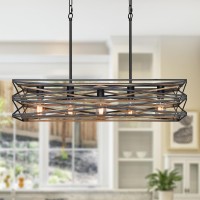 Sigaitwei 335Farmhouse Dining Room Light Fixture 5Light Kitchen Island Lighting Industrial Chandelier For Dining Room Over T