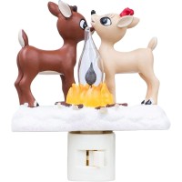 Halloween Night Lights Rotating Plug Flickering Night Lights Reindeer Lights Night Lights Flickering Flame Christmas Decoration