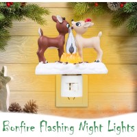 Halloween Night Lights Rotating Plug Flickering Night Lights Reindeer Lights Night Lights Flickering Flame Christmas Decoration