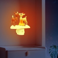 2024 Christmas Reindeer Campfire Nightlight Reindeer Night Light Plug Into Wall Cute Holiday Design Led Faux Campfire Lamp Ch