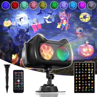 Halloween Christmas Projector Lights Outdoor Indoor 2 In 1 Hd Remote Control 60 Pattern Led Holiday Projector Light Ip44 Water