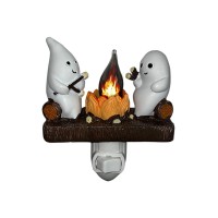 Fehood Ghost Campfire Flickering Night Light Ghosts Campfire Flicker Flame Halloween Nightlight 3D Led Small Electric Faux Cam